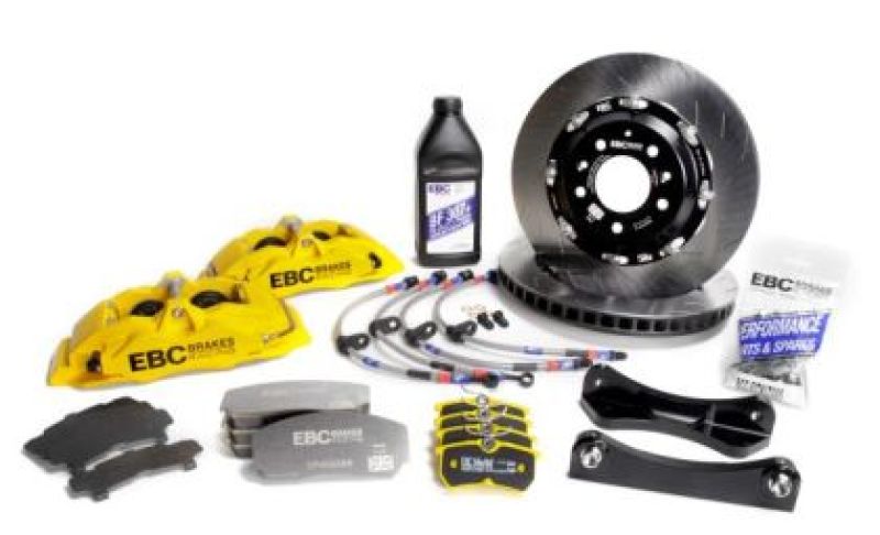 EBC Racing 92-00 BMW M3 (E36) Yellow Apollo-4 Calipers 330mm Rotors Front Big Brake Kit Main image
