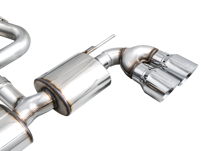 AWE Tuning MK8 Volkswagen Golf R 3in Touring Edition Quad Exhaust - Chrome Silver Tips (view 15)