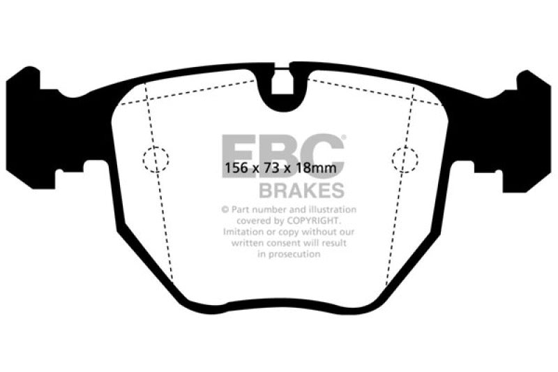EBC 00-04 BMW M5 5.0 (E39) Redstuff Front Brake Pads (view 4)