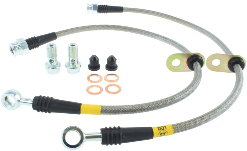 StopTech 08-10 EVO X AWD Stainless Steel Rear Brake Lines Main image