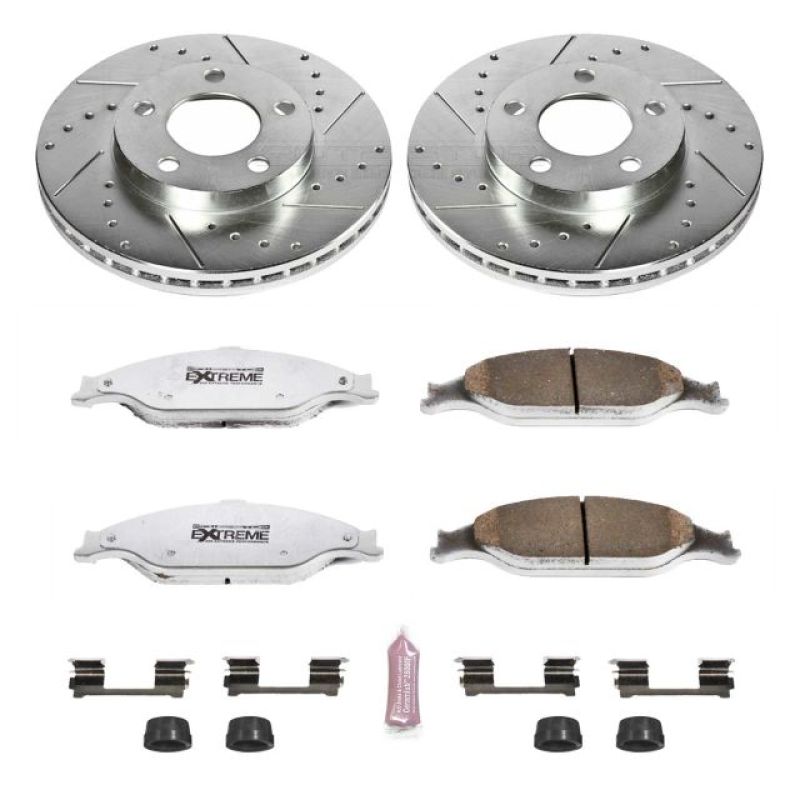 Power Stop 99-04 Ford Mustang Front Z26 Street Warrior Brake Kit Main image