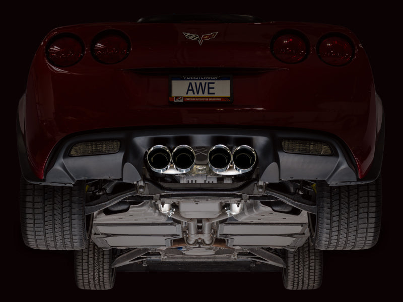 AWE Tuning 09-13 Chevrolet Corvette 6.2L Track Edition Axle-Back Exhaust w/ Chrome Silver Tips (view 4)