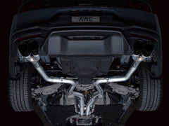 AWE 2024 Ford Mustang GT Fastback S650 RWD Track Edition Cat-Back Exhaust w/ Quad Diamond Black Tips