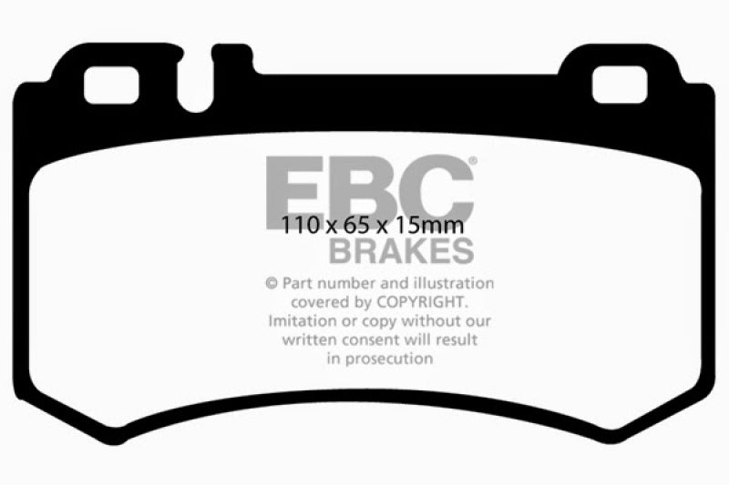 EBC 03-06 Mercedes-Benz CL55 AMG 5.4 Supercharged Yellowstuff Rear Brake Pads (view 4)