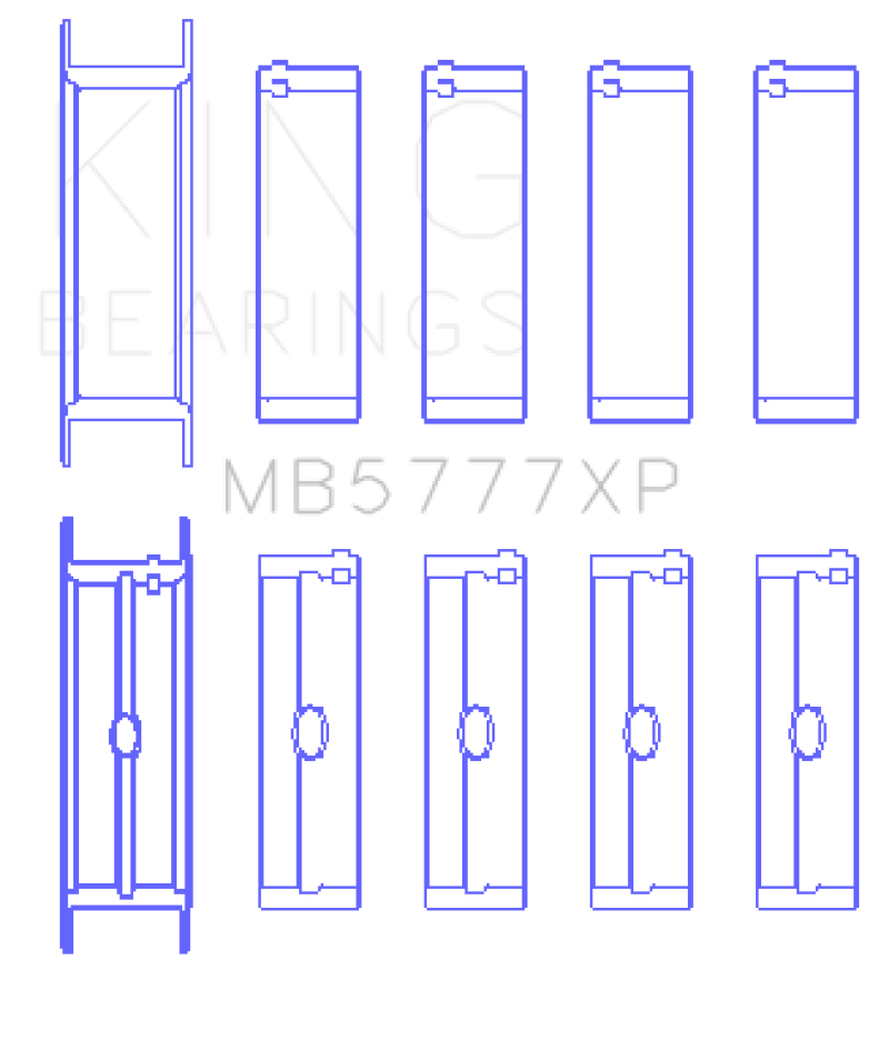 King Engine Bearings Dart LS Next Block (Size STD) Performance Main Bearing Set