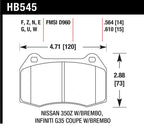 Hawk 03-07 G35/350z w/ Brembo Performance Ceramic Street Front Brake Pads (view 2)