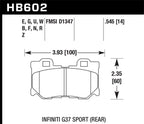 Hawk 10-12 Infiniti FX50 / 09-12 G37 / 09-13 Nissan 370Z DTC-30 Race Rear Brake Pads (view 2)