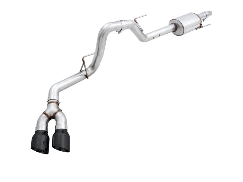 AWE Tuning 2015+ Ford F-150 0FG Single Exit Performance Exhaust System w/4.5in Diamond Black Tips Main image