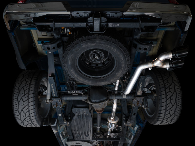 AWE 21-25 Ford F150 (14th Gen Reg Cab) Cat-Back Exhaust - 4.5in Dual Side Exit Diamond Black Tips (view 6)