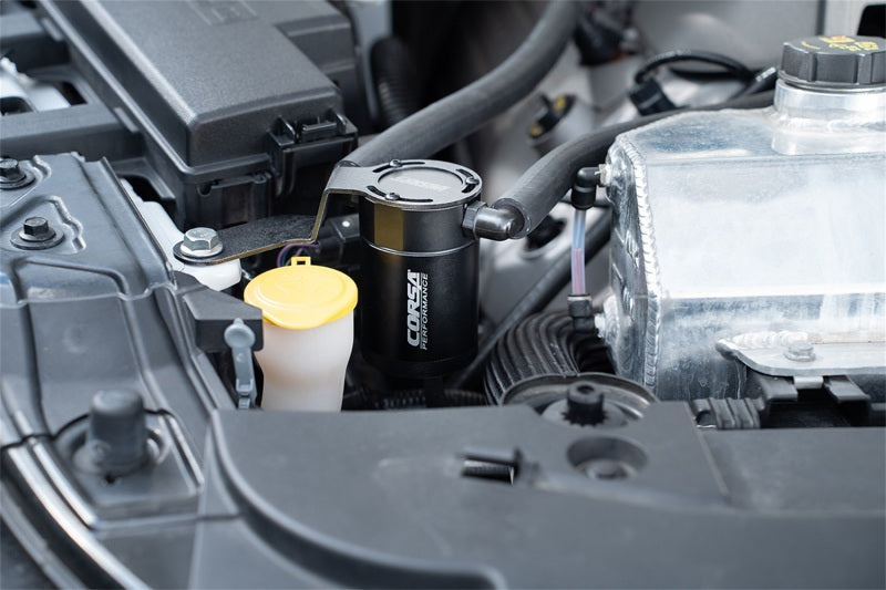 Corsa Performance 15-17 Ford Mustang 3 oz. Aluminum Oil Catch Can W/ Mounting Bracket (view 3)