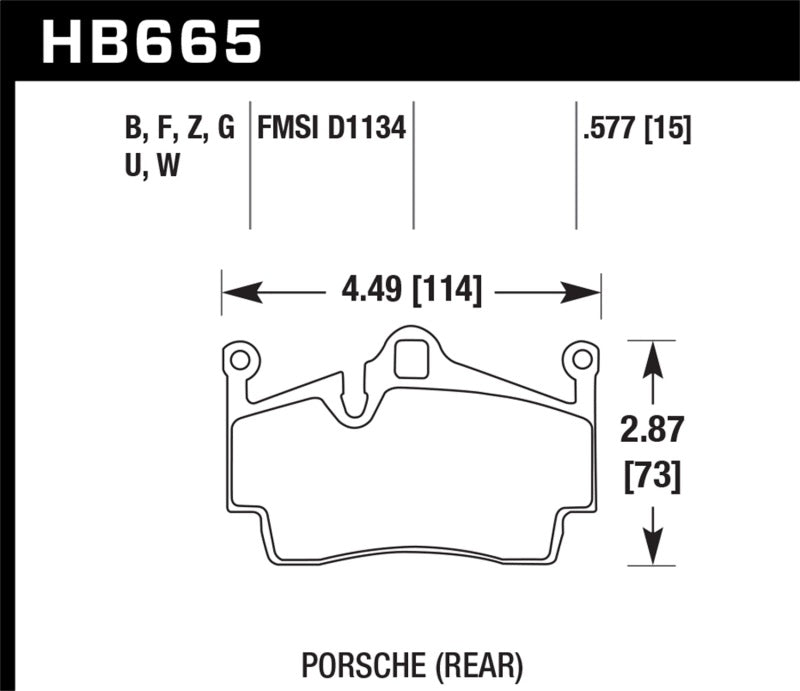 Hawk 13-16 Porsche 911 Rear HPS 5.0 Brake Pads (view 2)