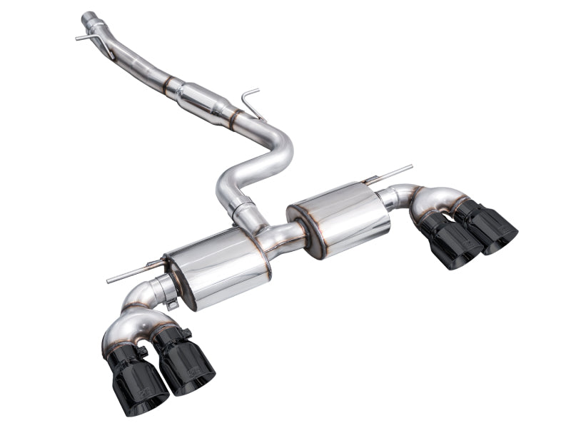 AWE Tuning MK8 Volkswagen Golf R 3in Touring Edition Quad Exhaust - Diamond Black Tips (view 15)