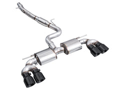 AWE Tuning MK8 Volkswagen Golf R 3in Touring Edition Quad Exhaust - Diamond Black Tips
