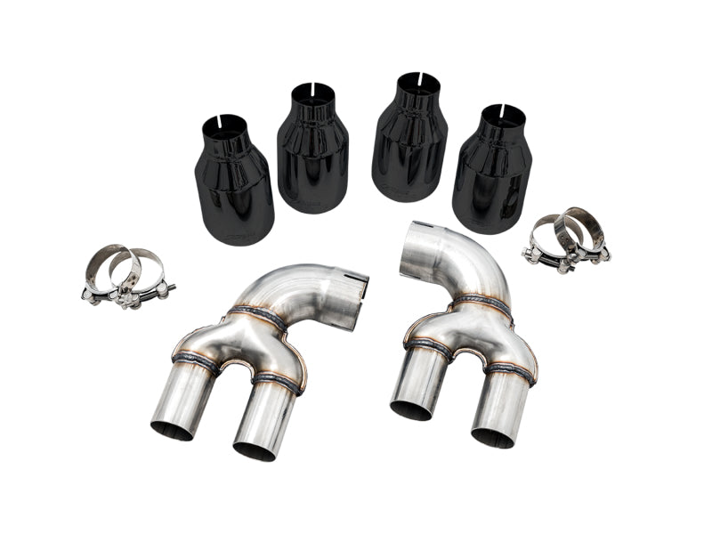 AWE Tuning 2019+ BMW M340i (G20) OE-Config-To-Quad Tip Conversion Kit - Diamond Black Tip Main image