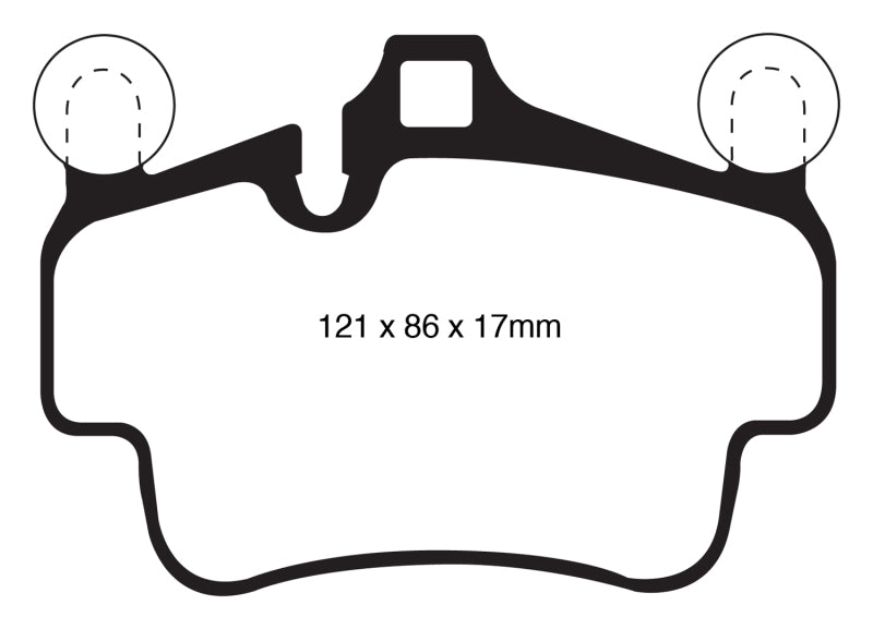 EBC 07-08 Porsche 911 (997) (Cast Iron Rotor only) 3.6 Carrera 2 Redstuff Front Brake Pads (view 11)