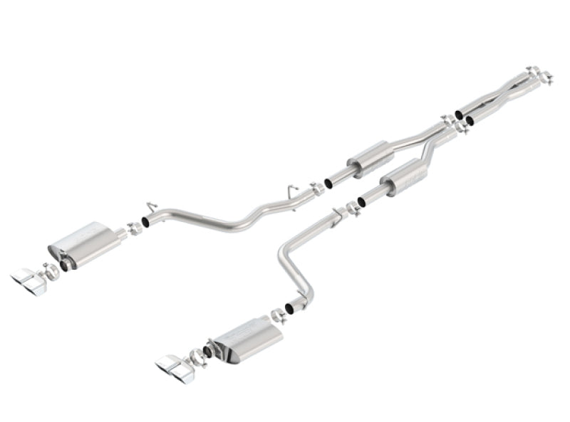 Borla 09-14 Dodge Challenger R/T 5.7L RWD 2Dr. Dual Rctgl. Angle S-Type CB Exhaust - Rear Split Exit (view 2)