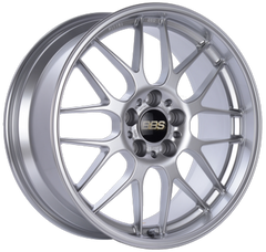 BBS RG-R 18x9.5 5x114.3 ET38 PFS Diamond Silver Wheel -82mm PFS/Clip Req