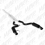 MBRP 15-19 Ford Mustang EcoBoost 2.3L Black 3in Cat Back Dual Split Rear Exit (Race Version) (view 2)