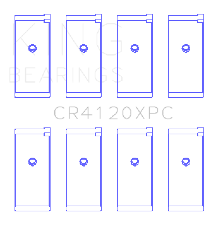 King Mitsubishi 4G63/4G64 Performance Coated Connecting Rod Bearing (Set of 4) - Size STD (view 3)