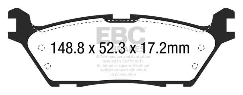 EBC 15+ Ford F150 2.7 Twin Turbo (2WD) Electric PB Greenstuff Rear Brake Pads (view 3)