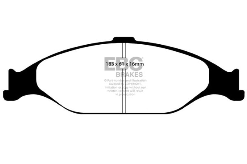 EBC 99-04 Ford Mustang 3.8 Yellowstuff Front Brake Pads (view 5)