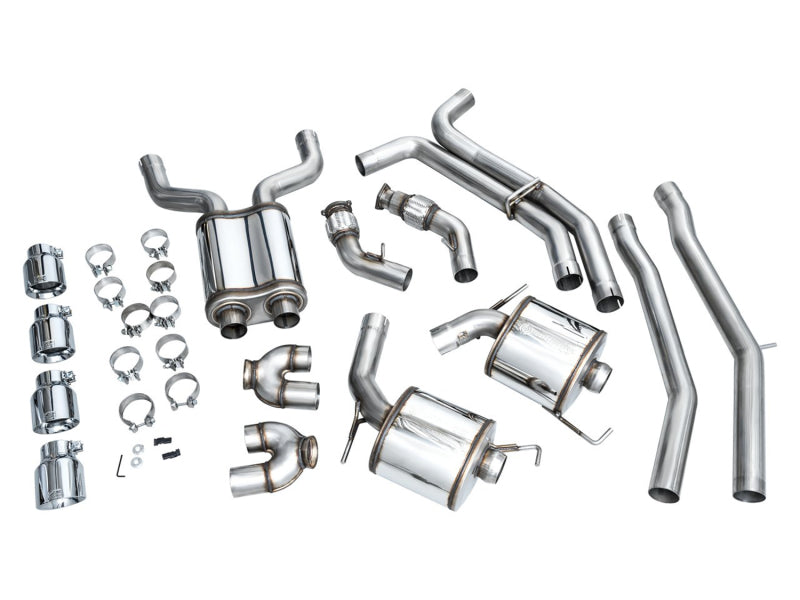 AWE Tuning 19-23 Audi C8 S6/S7 2.9T V6 AWD Touring Edition Exhaust - Chrome Silver Tips (view 18)