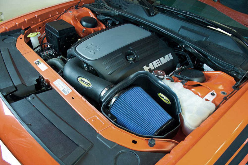 Airaid 11-14 Dodge Charger/Challenger MXP Intake System w/ Tube (Dry / Blue Media) Main image