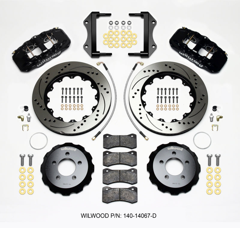Wilwood AERO6 Front Hat Kit 14.25 Drilled 2014-Up Challenger w/Lines Main image