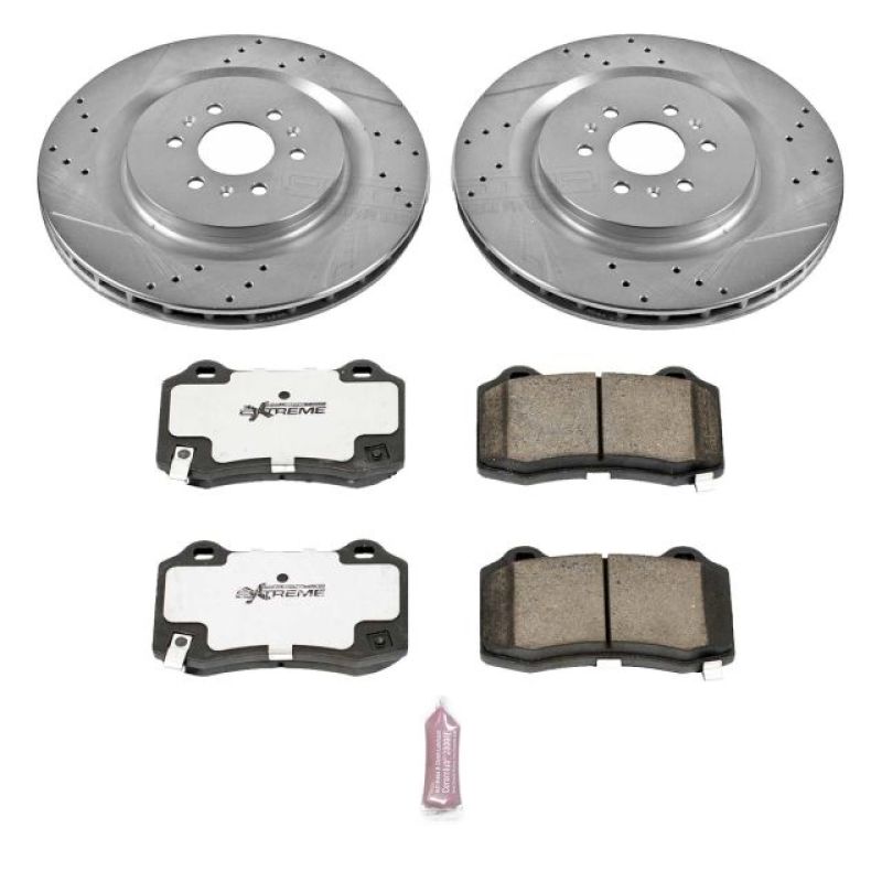 Power Stop 04-07 Cadillac CTS Rear Z26 Street Warrior Brake Kit Main image