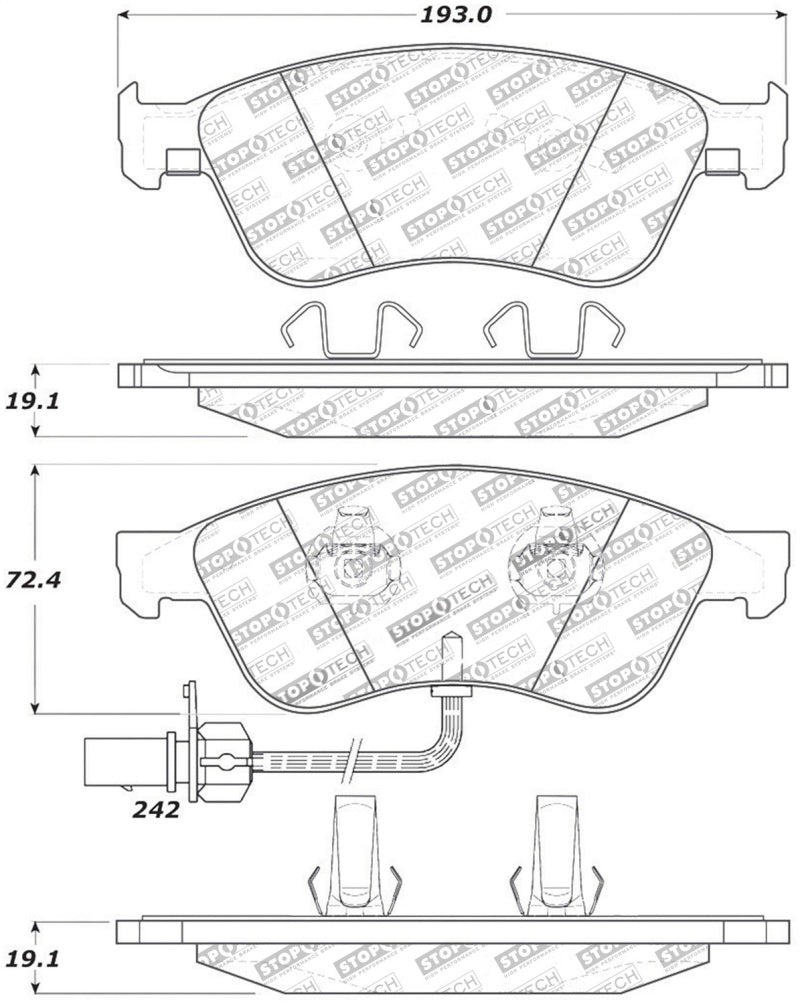 StopTech Street Touring 07-10 Audi S6/S8 Front Brake Pads Main image