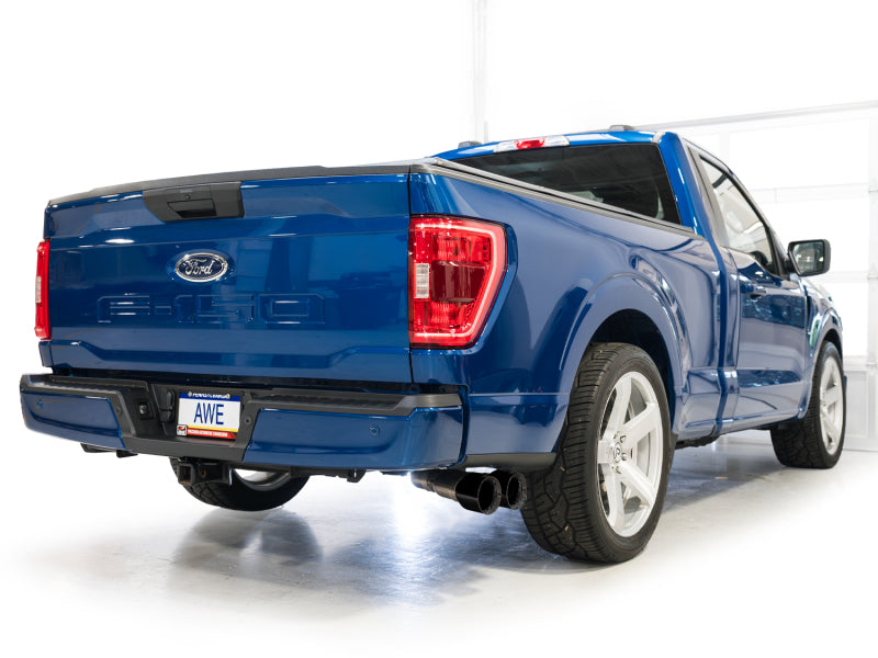 AWE 21-25 Ford F150 (14th Gen Reg Cab) Cat-Back Exhaust - 4.5in Dual Side Exit Diamond Black Tips (view 7)