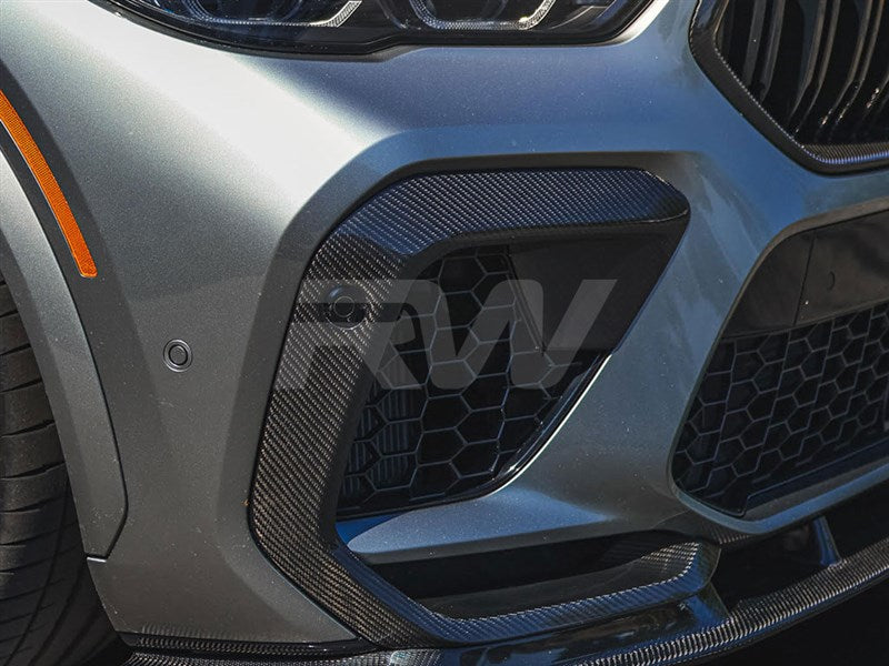 BMW F96 X6M CF Upper Bumper Splitters
