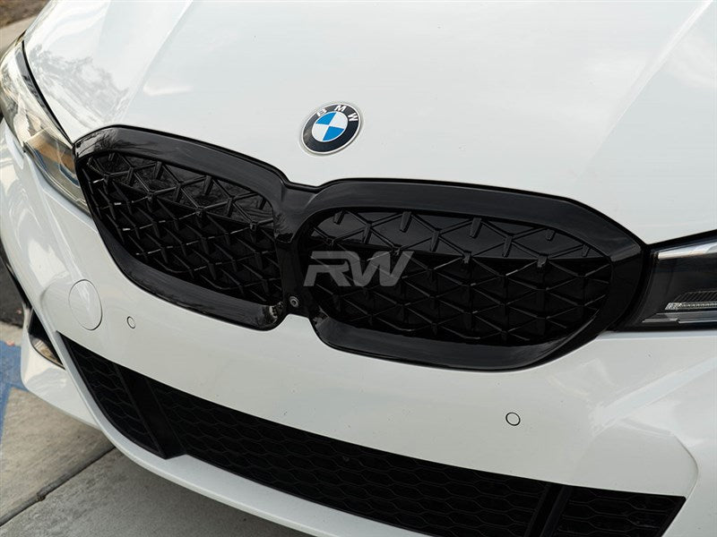 BMW G20 330i M340i Gloss Black Diamond Grilles Secondary image