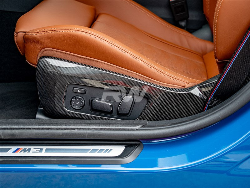 BMW G8x M3 M4 Carbon Fiber Side Seat Trims Secondary image