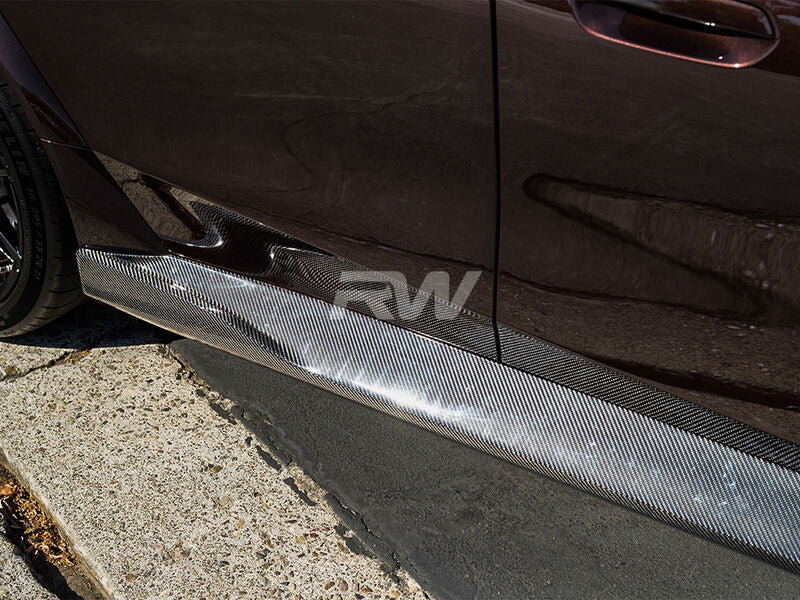 BMW G90 G99 M5 3D Style CF Side Skirt Extensions