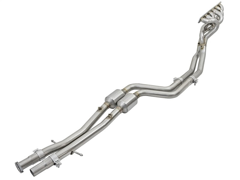 aFe Twisted Steel Long Tube Headers w/ Mid Pipes (Catted) 96-99 BMW M3 L6-3.2L S52 Main image