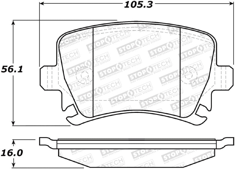 StopTech Performance 08-13 Audi S3 Rear Brake Pads (view 2)