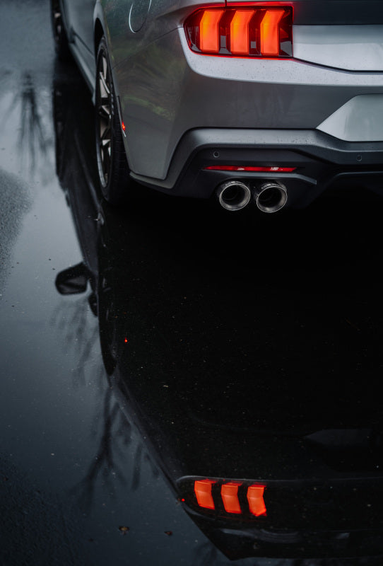 MBRP 2024+ Ford Mustang 5.0L T304 SS 3in Cat-Back Dual Split Exhaust w/ Quad Tips (Valve Delete) (view 3)