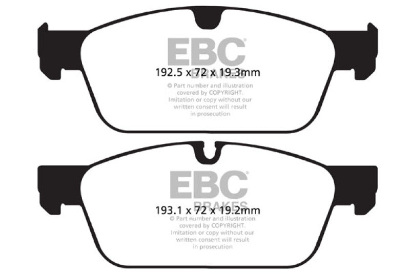 EBC 13-16 Mercedes-Benz GL350 3.0 TD AMG Package Yellowstuff Front Brake Pads (view 4)