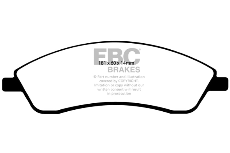 EBC 06-07 Cadillac CTS 2.8 (Sports Suspension) Yellowstuff Front Brake Pads (view 4)