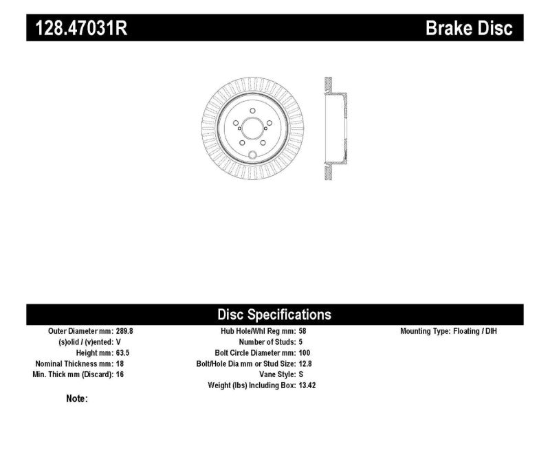 StopTech Drilled Sport Brake Rotor (view 4)