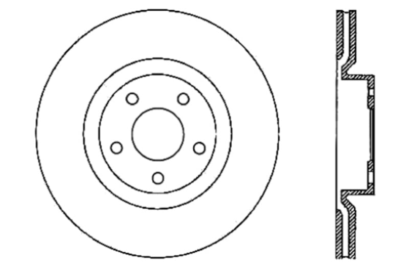 StopTech Power Slot 05-07 Cadillac XLR / 06-09 Chevy Corvette Front Left Drilled & Slotted Rotors (view 8)
