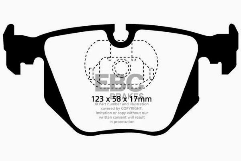 EBC 01-07 BMW M3 3.2 (E46) Redstuff Rear Brake Pads (view 4)