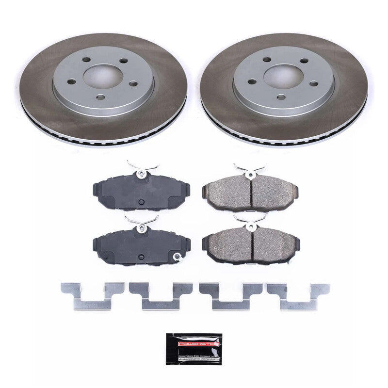 Power Stop 11-14 Ford Mustang Rear Semi-Coated Rotor Kit Main image