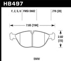 Hawk 04-06 Audi TT Quattro / 04-05 VW Golf R32 Perf Ceramic Street Front Brake Pads (view 2)