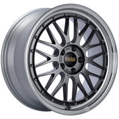 BBS LM 19x8.5 5x112 ET48 Diamond Black Center Diamond Cut Lip Wheel -82mm PFS/Clip Required