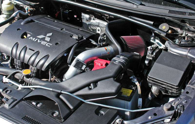 K&N 07 Mitsubishi Lancer L4-2.0L Silver Typhoon Short Ram Intake (view 2)