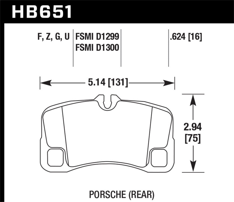 Hawk 07-08 Porsche 911 Turbo/911 GT3/911 GT3 CUP Rear DTC-60 Race Brake Pads (view 4)
