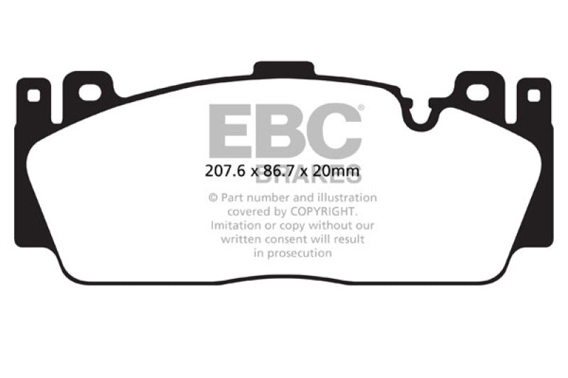 EBC 12+ BMW M5 4.4 Twin Turbo (F10) Redstuff Front Brake Pads (view 4)