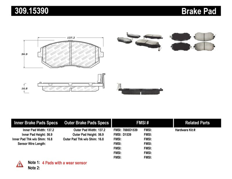 StopTech Performance 13 Scion FR-S / 13 Subaru BRZ Front Brake Pads (view 8)
